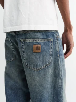 Aaron Pants i Blå Worn Washed