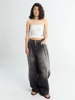 Adicolor 3 Stripe Tube Top i Hvid og Sort