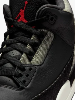 Air Jordan 3 x Levi's® Sneakers Black Denim i Sort, Hvid og Sort-Gym Rød
