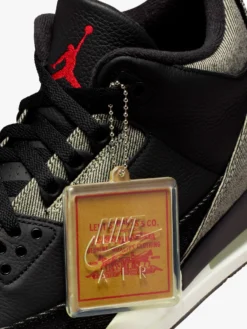 Air Jordan 3 x Levi's® Sneakers Black Denim i Sort, Hvid og Sort-Gym Rød
