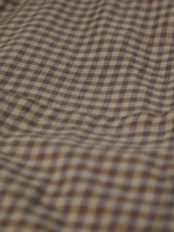 Airy Light Cotton Check Big Shirt i Brun Gingham Check