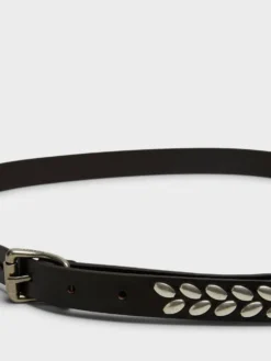 Almond Stud Belt i Mørkebrun