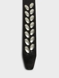 Almond Stud Belt i Mørkebrun