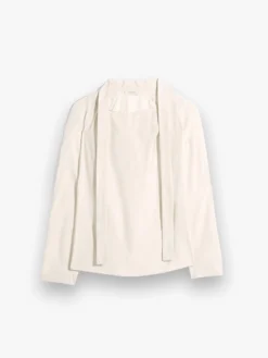 Ascot Bluse i Lys Creme