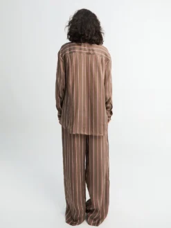 Baxter Fluid Track Pants i Brun Multi Stribe