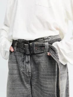 Belted Jeans i Washed Black