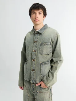 Bill Cropped Teawash Denim Workwear Jacket i Blue Teawash