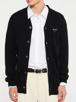Black Heart Cardigan i Sort