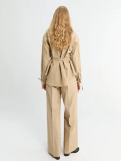 Bomuld Poplin Bukser i Beige
