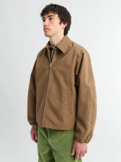 Bonded Tropical Wool Zip Blouson i Top Brown