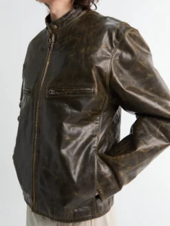 Boxy Biker Jacket i Bronze