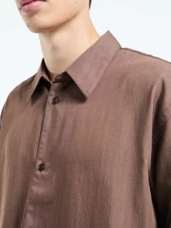 Boxy Oversized Skjorte i Brun