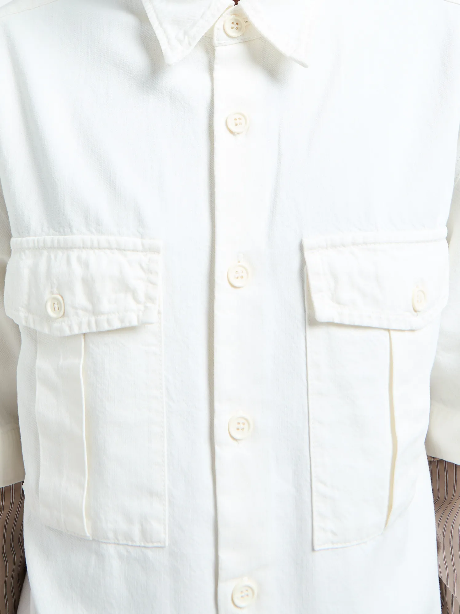 Cassen Denim Skjorte i Off-White