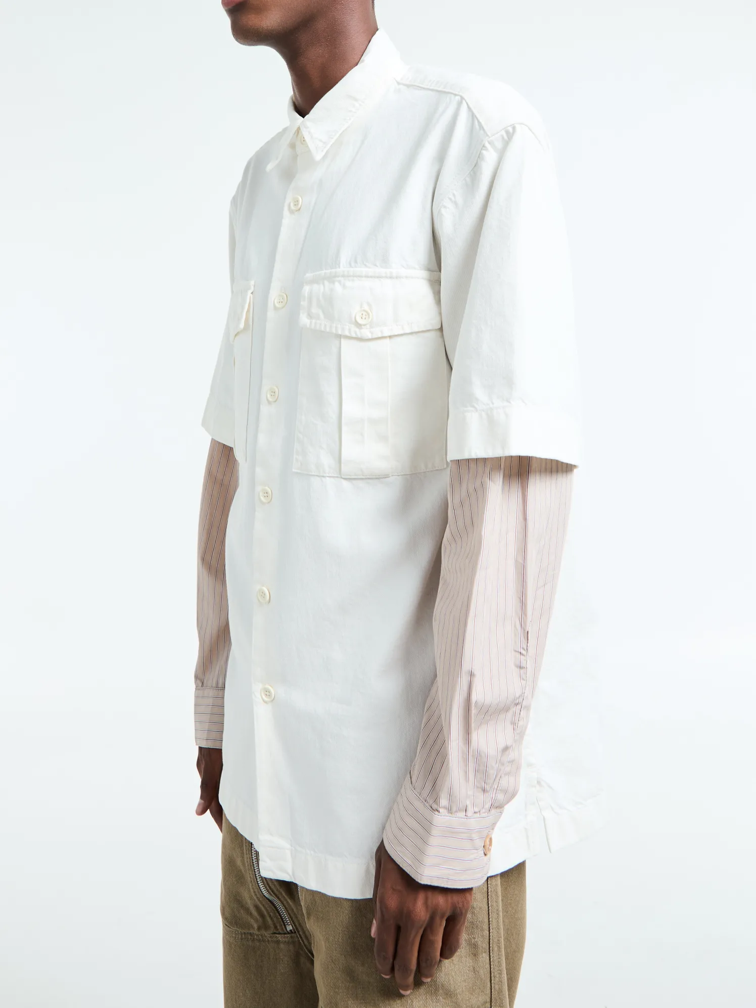 Cassen Denim Skjorte i Off-White