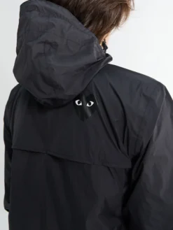 CDG Play x K Way Full Zip Packable Jakke i Sort