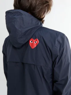 CDG x K-Way Full Zip Pakbar Jakke i Navy