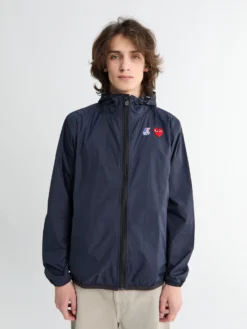 CDG x K-Way Full Zip Pakbar Jakke i Navy
