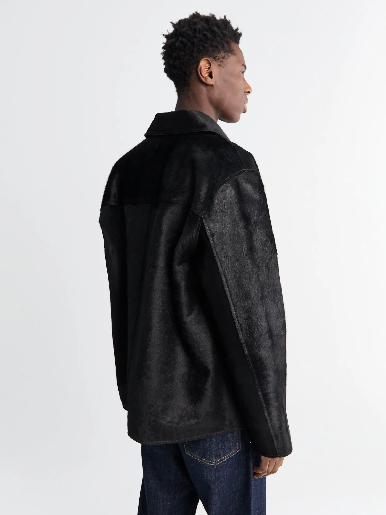 Coach Jacket i Sort læder