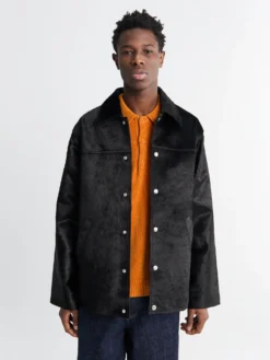 Coach Jacket i Sort læder
