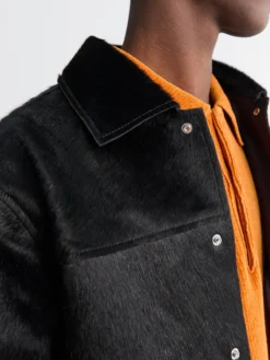 Coach Jacket i Sort læder