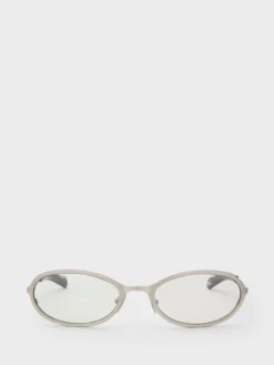 Cohen Solbriller i Brushed Silver og Transparent Grå Lenser