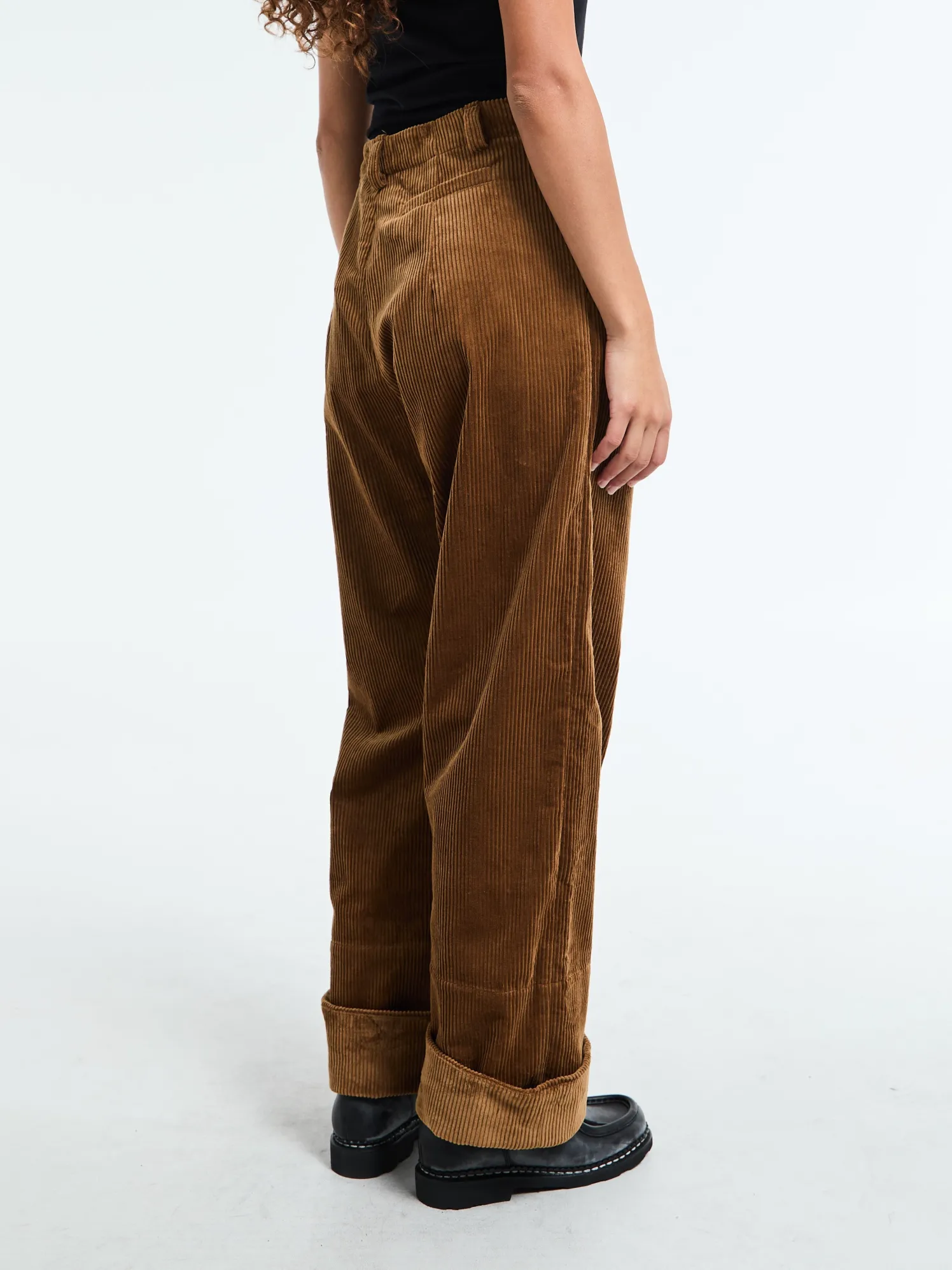 Corduroy Box Trousers i Cognac