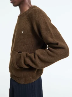 Crewneck Strik i Brun