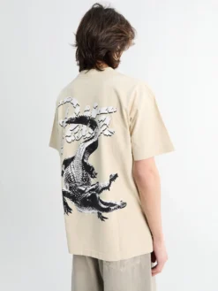 Croco T-shirt i Oatmeal