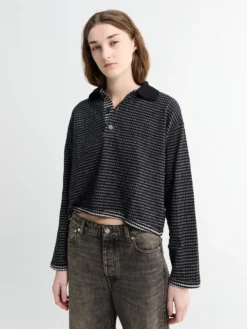 Cropped Polo i Black Check