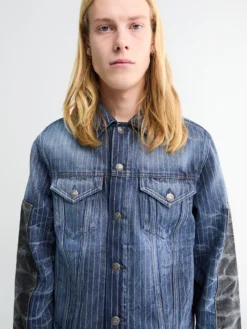 Denimjakke i Blå og Sort