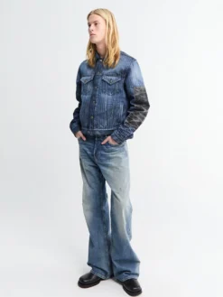 Denimjakke i Blå og Sort