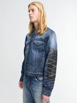Denimjakke i Blå og Sort