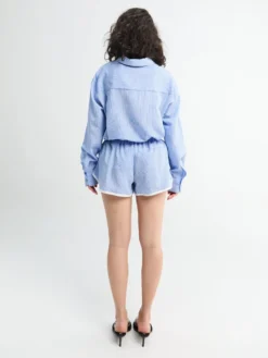 Deya Fluid Mini Boxer Shorts i Blå og Hvid Stribe