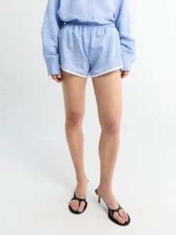 Deya Fluid Mini Boxer Shorts i Blå og Hvid Stribe