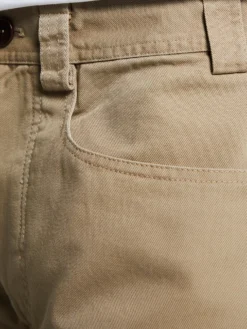 Egon Wide-Leg Washed Midweight Cotton Bukser i Beige