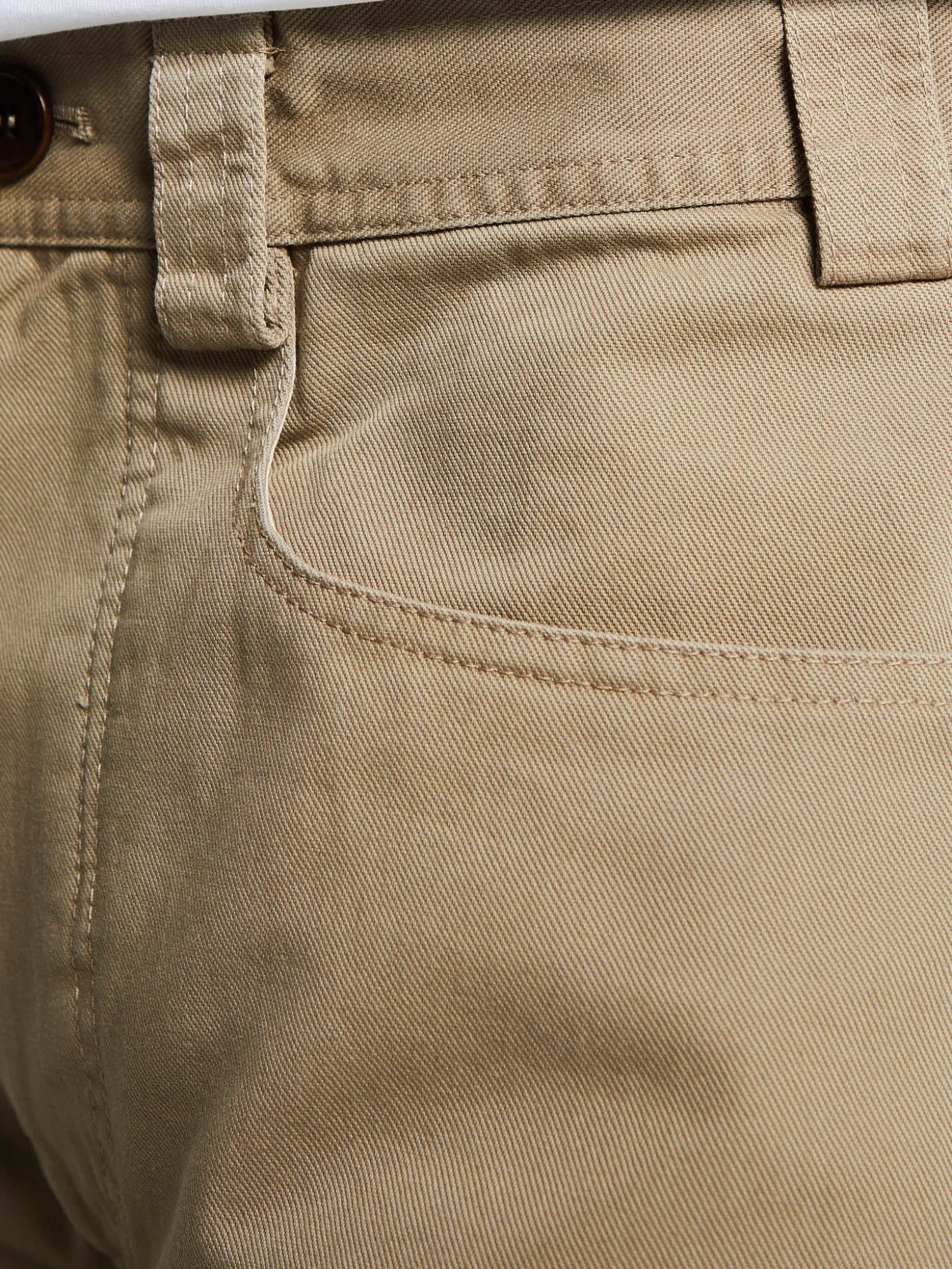 Egon Wide-Leg Washed Midweight Cotton Bukser i Beige