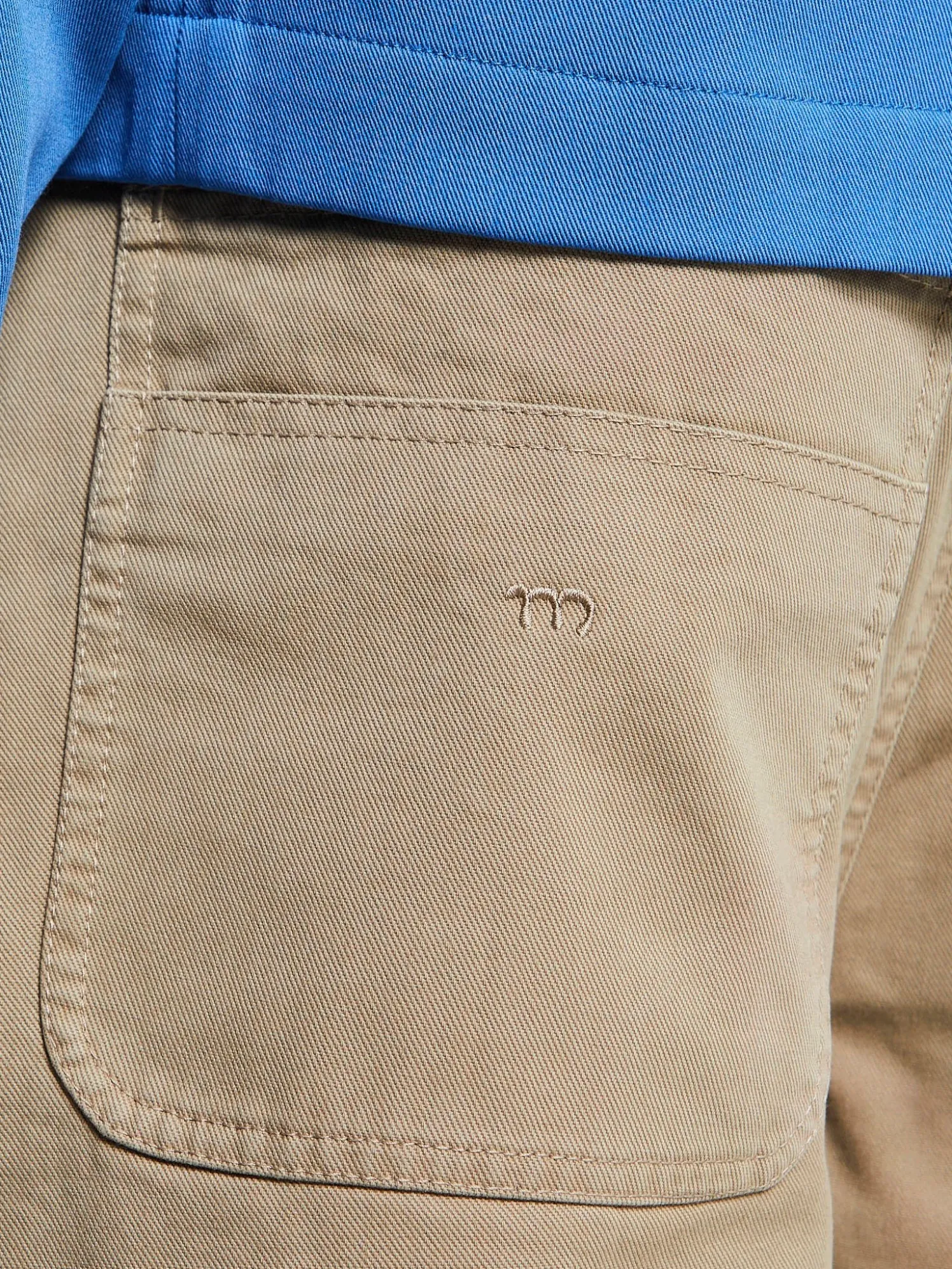 Egon Wide-Leg Washed Midweight Cotton Bukser i Beige