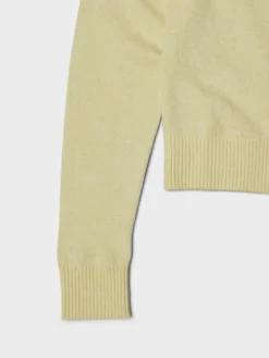 Essential Crewneck Knit Cardigan i Lemon