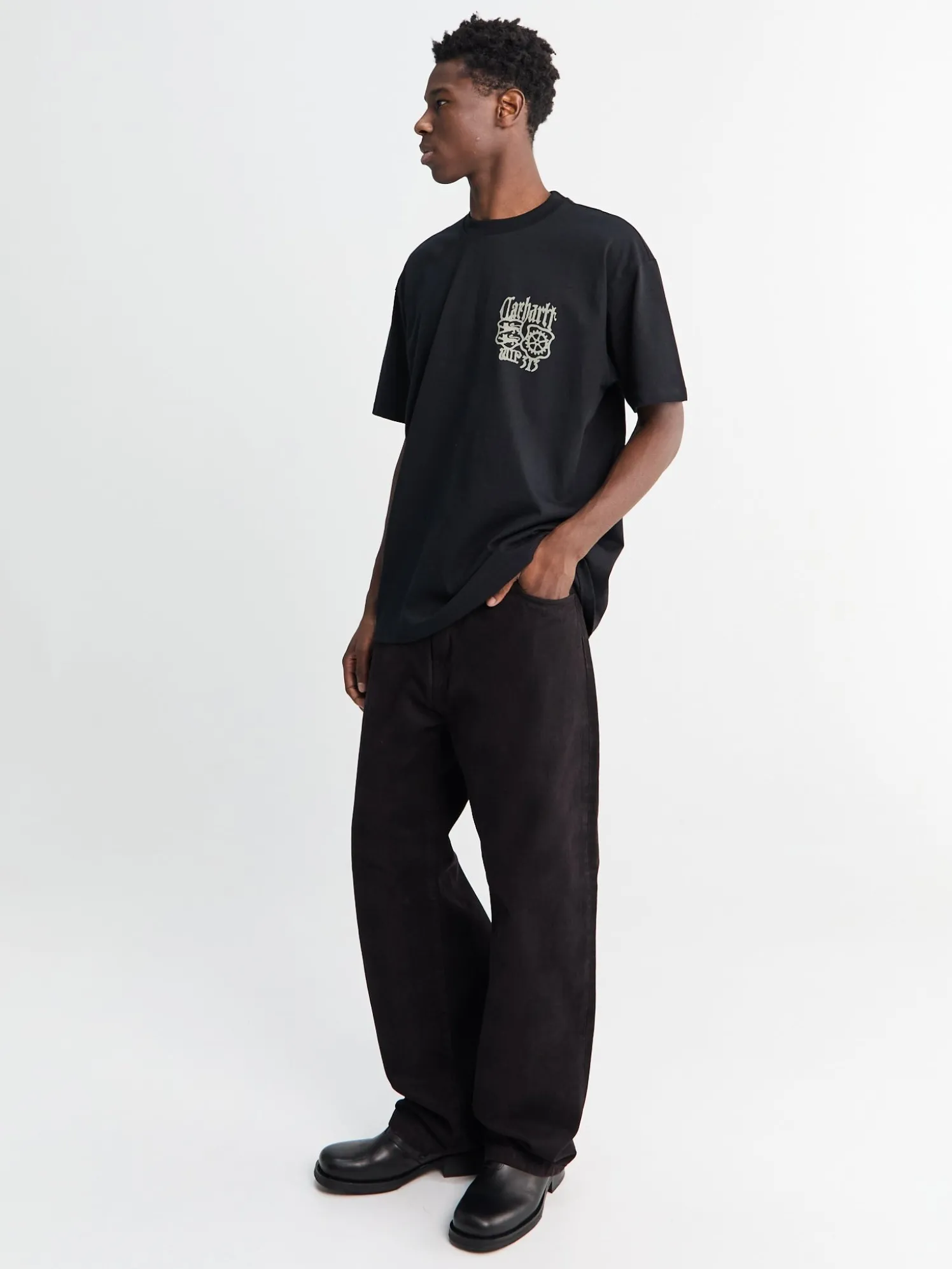 Everson Pant i Black og Palisander Garment Dyed