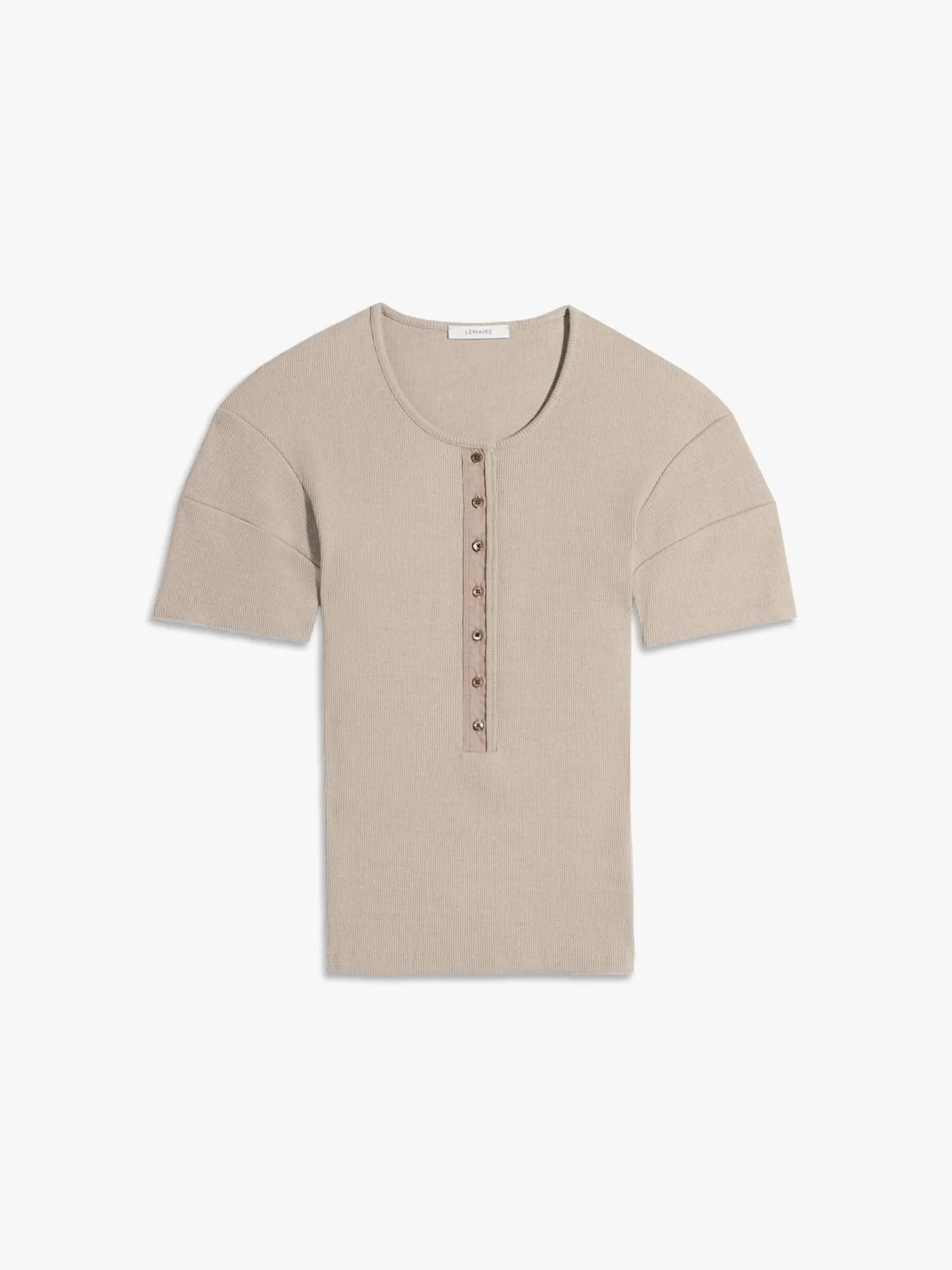 Figursyet Henley T-shirt i Sage