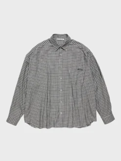 Flannel Button-Up Skjorte i Sort og Hvid