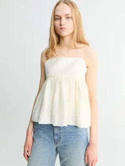 Flared Bustier Blouse i Ivory