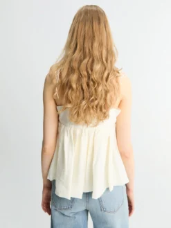 Flared Bustier Blouse i Ivory