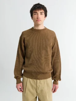 Flat Yarn Rib Knit i Lysebrun