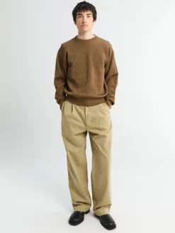 Flat Yarn Rib Knit i Lysebrun