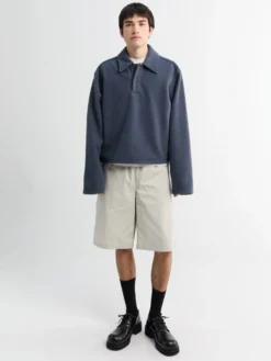 Fleece Polo i Ardoise