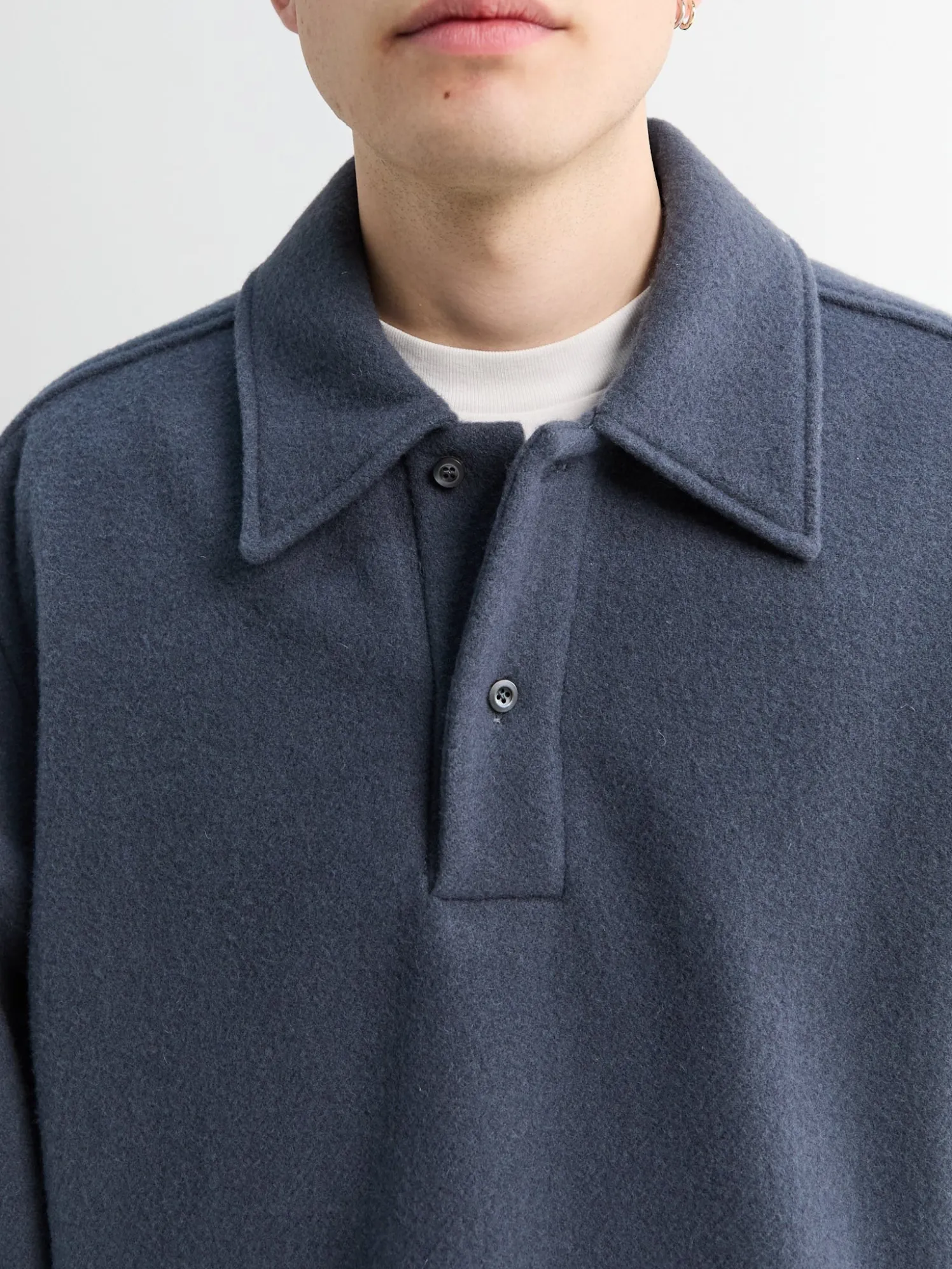 Fleece Polo i Ardoise