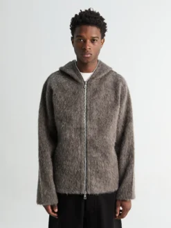 Full Zip hættetrøje i Muldvarpegrå