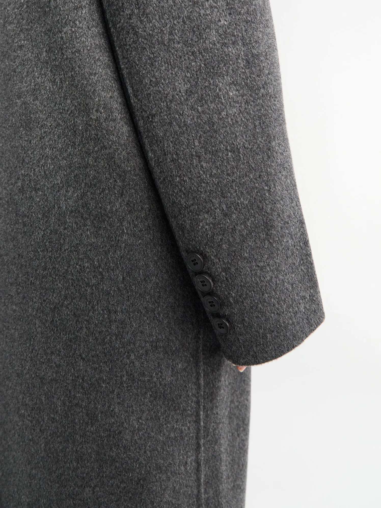 Gaia Double Breasted Frakke i Dark Grey Melange