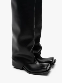 Havva Chunky Heel Trouser Boots i Sort